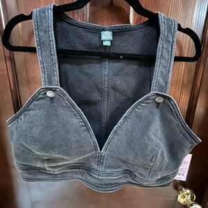 Wild Fable Charcoal Denim Crop Top
